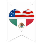Mexicaanse en Amerikaanse vlaggen en hartenbruilof Vlaggetjes (Derde vlag)