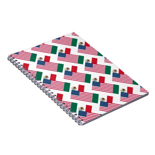 Mexicaanse en Amerikaanse vlaggen Notitieboek (Rechterzijde)
