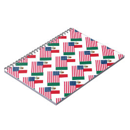 Mexicaanse en Amerikaanse vlaggen Notitieboek