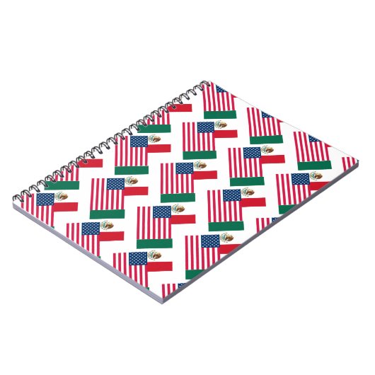 Mexicaanse en Amerikaanse vlaggen Notitieboek (Linkerzijde)