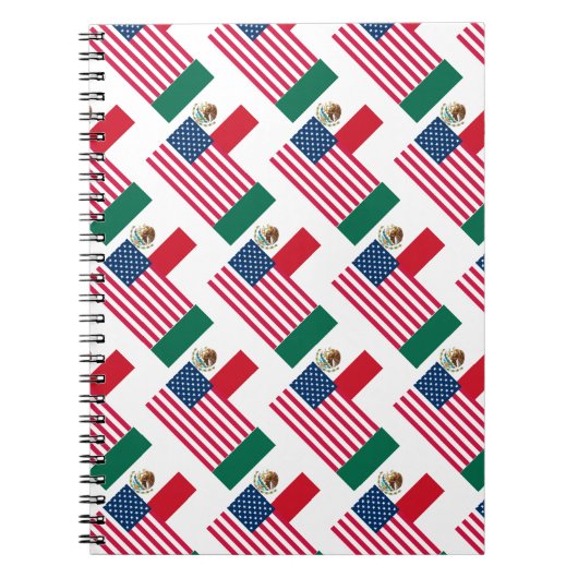 Mexicaanse en Amerikaanse vlaggen Notitieboek (Voorkant)