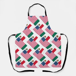 Mexicaanse en Amerikaanse vlaggen Schort