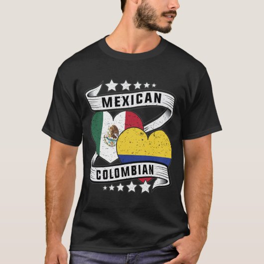 Mexicaanse en Colombiaanse vlag T-shirt (Voorkant)
