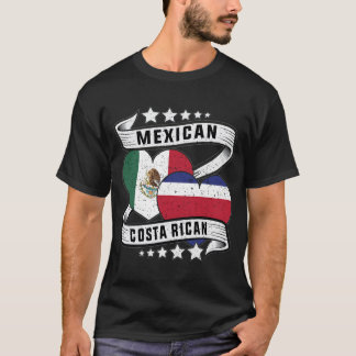 Mexicaanse en Costa Ricaanse vlag T-shirt
