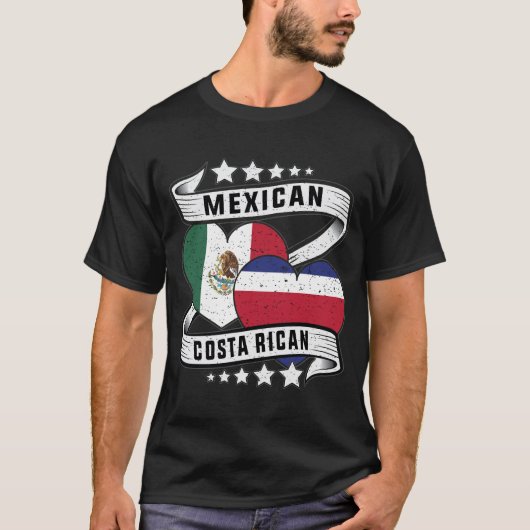 Mexicaanse en Costa Ricaanse vlag T-shirt (Voorkant)