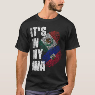 Mexicaanse en Haïtiaanse Mix DNA-vlag T-shirt