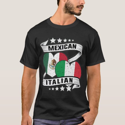 Mexicaanse en Italiaanse vlag T-shirt (Voorkant)