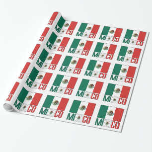 Mexicaanse en Mexicaanse vlag Cadeaupapier