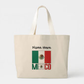 Mexicaanse en Mexicaanse vlag met Jouw naam Grote Tote Bag (Achterkant)