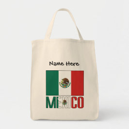 Mexicaanse en Mexicaanse vlag met Jouw naam Tote Bag