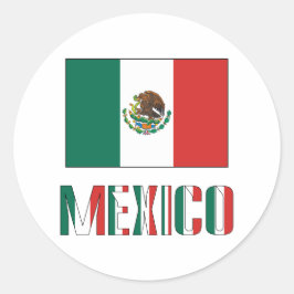 Mexicaanse en Mexicaanse vlag Ronde Sticker