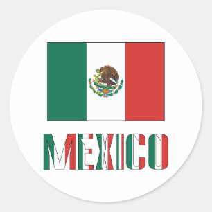Mexicaanse en Mexicaanse vlag Ronde Sticker