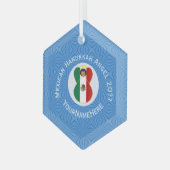 Mexicaanse engel Chanoeka vlag gepersonaliseerd Glas Ornament (Voorkant links)