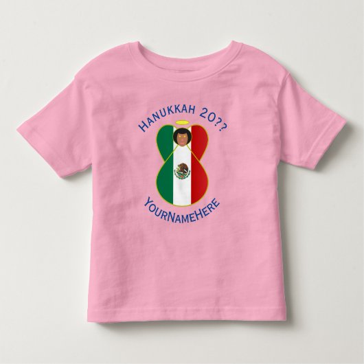 Mexicaanse engel Chanoeka vlag gepersonaliseerd me Kinder Shirts (Voorkant)
