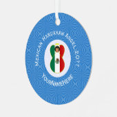 Mexicaanse engel Chanoeka vlag gepersonaliseerd Metalen Ornament (Voorkant links)