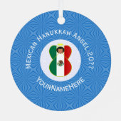 Mexicaanse engel Chanoeka vlag gepersonaliseerd Metalen Ornament (Achterkant)