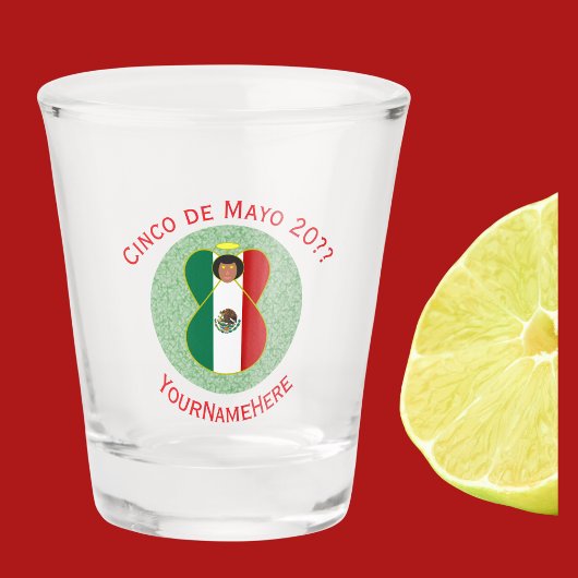 Mexicaanse engel Cinco de Mayo gepersonaliseerd Shot Glas