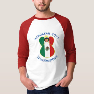 Mexicaanse engel Hanukkah Personaliseer Lange Mouw T-shirt