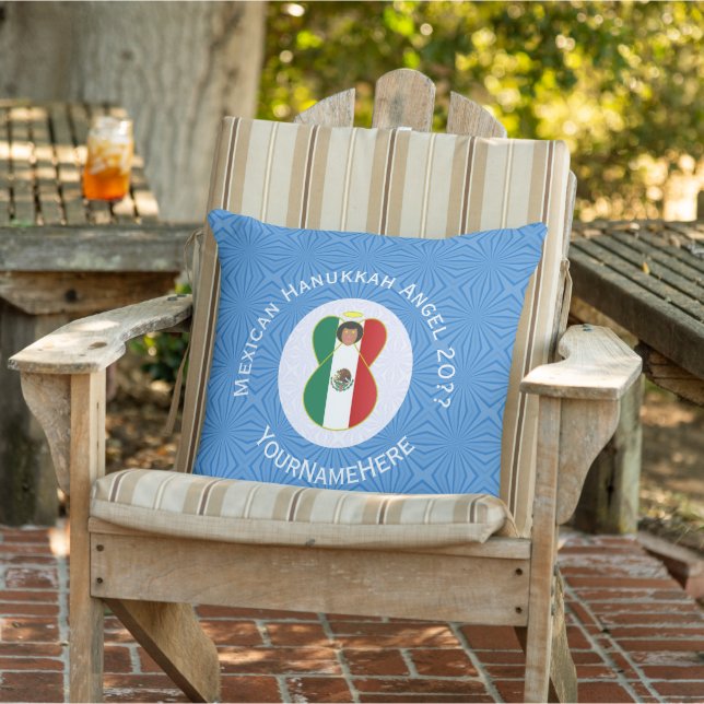 Mexicaanse Engel Hanukkah Vlag Gepersonaliseerd  Buitenkussen (Stoel)