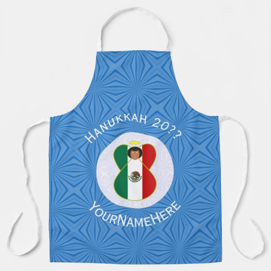 Mexicaanse Engel Hanukkah Vlag Gepersonaliseerd Gr Schort (Voorkant)