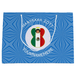 Mexicaanse Engel Hanukkah Vlag Gepersonaliseerd  Groot Cadeauzakje