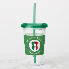 Mexicaanse engel kerst vlag gepersonaliseerd acryl drinkbeker