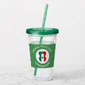 Mexicaanse engel kerst vlag gepersonaliseerd acryl drinkbeker (Achterkant)