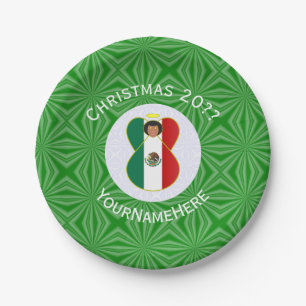 Mexicaanse engel kerst vlag gepersonaliseerd feest papieren bordje