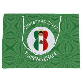 Mexicaanse engel kerst vlag gepersonaliseerd groot cadeauzakje