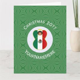Mexicaanse engel kerst vlag gepersonaliseerd kaart