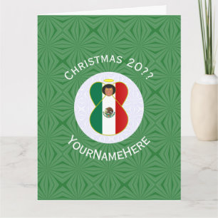 Mexicaanse engel kerst vlag gepersonaliseerd kaart
