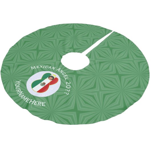 Mexicaanse engel kerst vlag gepersonaliseerd kerstboom rok (Gekanteld)
