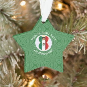 Mexicaanse engel kerst vlag gepersonaliseerd ornament
