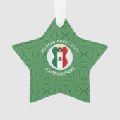Mexicaanse engel kerst vlag gepersonaliseerd ornament (voorkant)