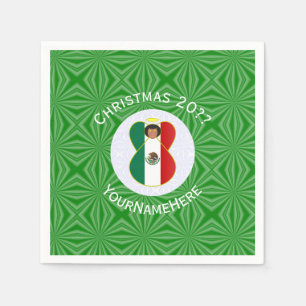 Mexicaanse engel kerst vlag gepersonaliseerd papie servet