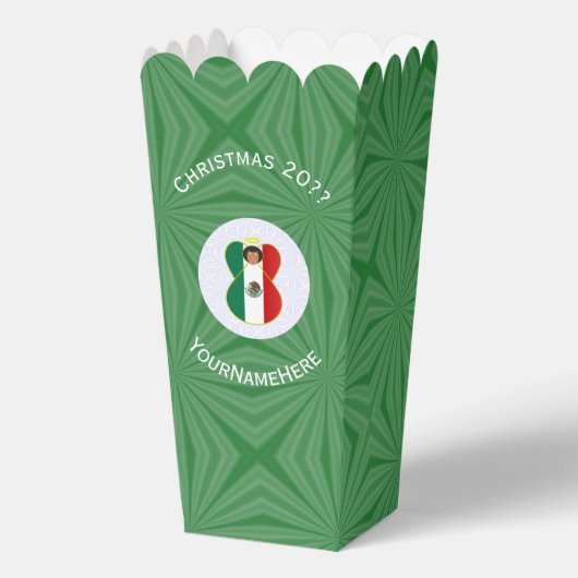 Mexicaanse engel kerst vlag gepersonaliseerd popco bedankdoosjes (Voorkant)