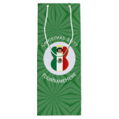 Mexicaanse engel kerst vlag gepersonaliseerd wijn cadeautas (Achterkant)
