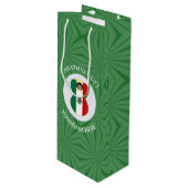 Mexicaanse engel kerst vlag gepersonaliseerd wijn cadeautas (Voorkant Gekanteld)