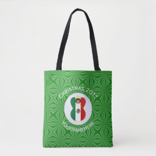 Mexicaanse engel kerst vlag gepersonaliseerde scho tote bag