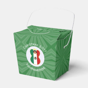Mexicaanse engel kerst vlag gepersonaliseerde teks bedankdoosjes