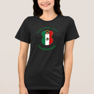 Mexicaanse engel Kerstmis vlag Persoonlijke vrouwe Tri-Blend Shirt