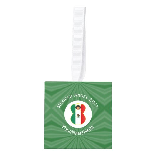 Mexicaanse engel kerstvlag gepersonaliseerd decoratie (Voorkant)