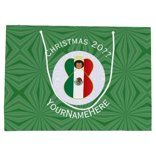 Mexicaanse engel kerstvlag gepersonaliseerd groot cadeauzakje (Achterkant)