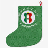 Mexicaanse engel kerstvlag gepersonaliseerd grote kerstsok (Achterkant)