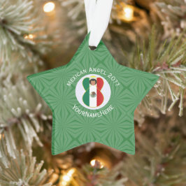 Mexicaanse engel kerstvlag gepersonaliseerd ornament