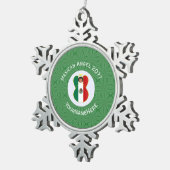 Mexicaanse engel kerstvlag gepersonaliseerd tin sneeuwvlok ornament (Rechts)