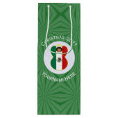 Mexicaanse engel kerstvlag gepersonaliseerd wijn cadeautas (Voorkant)