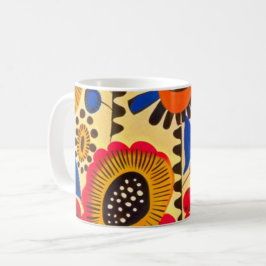 Mexicaanse erfgoed bloemenprint koffiemok (Voorkant links)