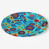 Mexicaanse erfgoed bloemenprint papieren bordje (Gekanteld)