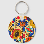 Mexicaanse erfgoed bloemenprint sleutelhanger (Achterkant)